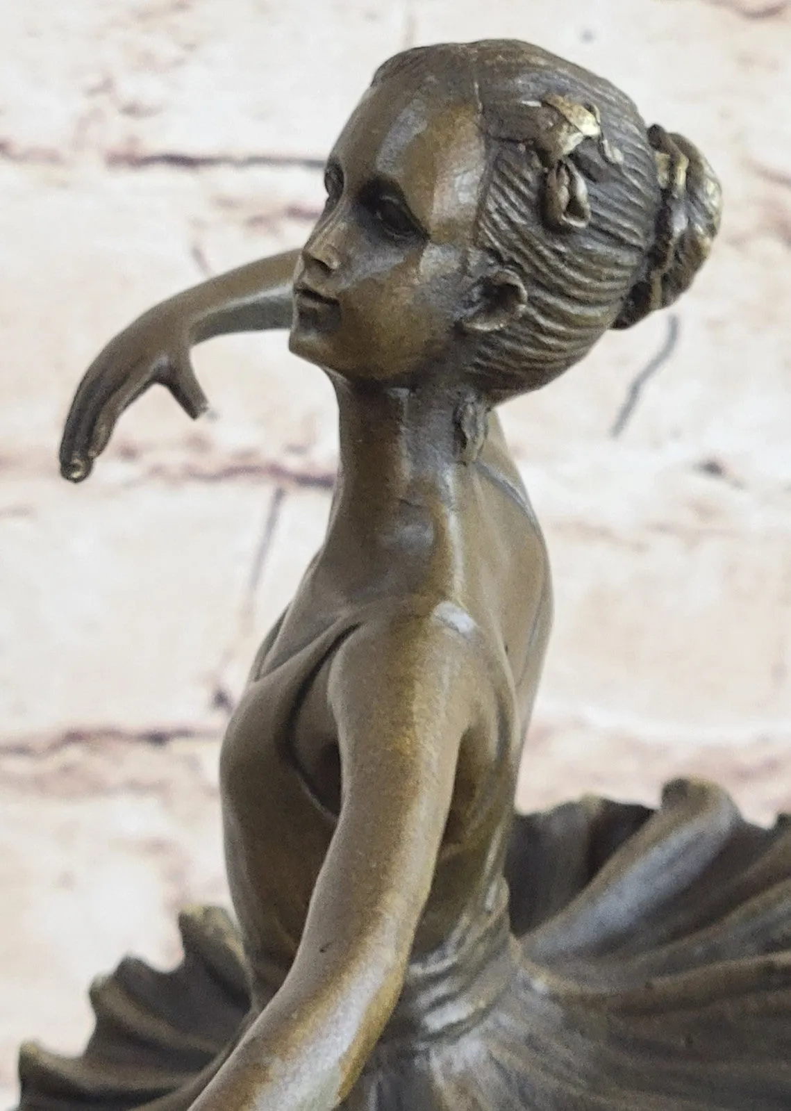 11" Tall Classical Dancer Ballerina Signed Bronze Sculpture Figure Art Nouveau