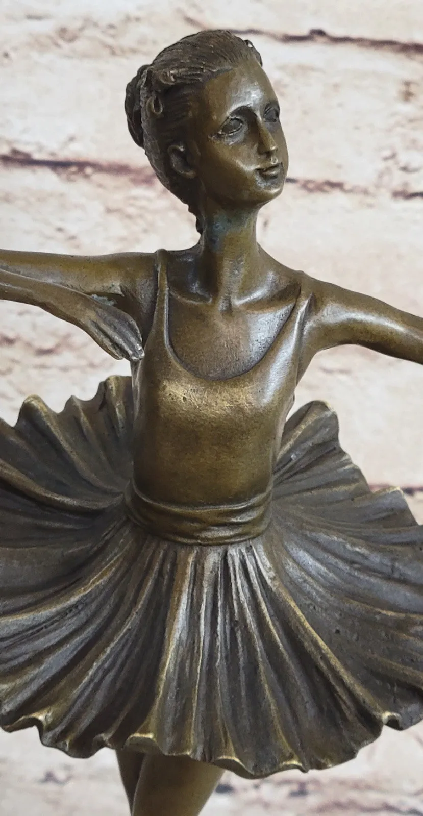 11" Tall Classical Dancer Ballerina Signed Bronze Sculpture Figure Art Nouveau