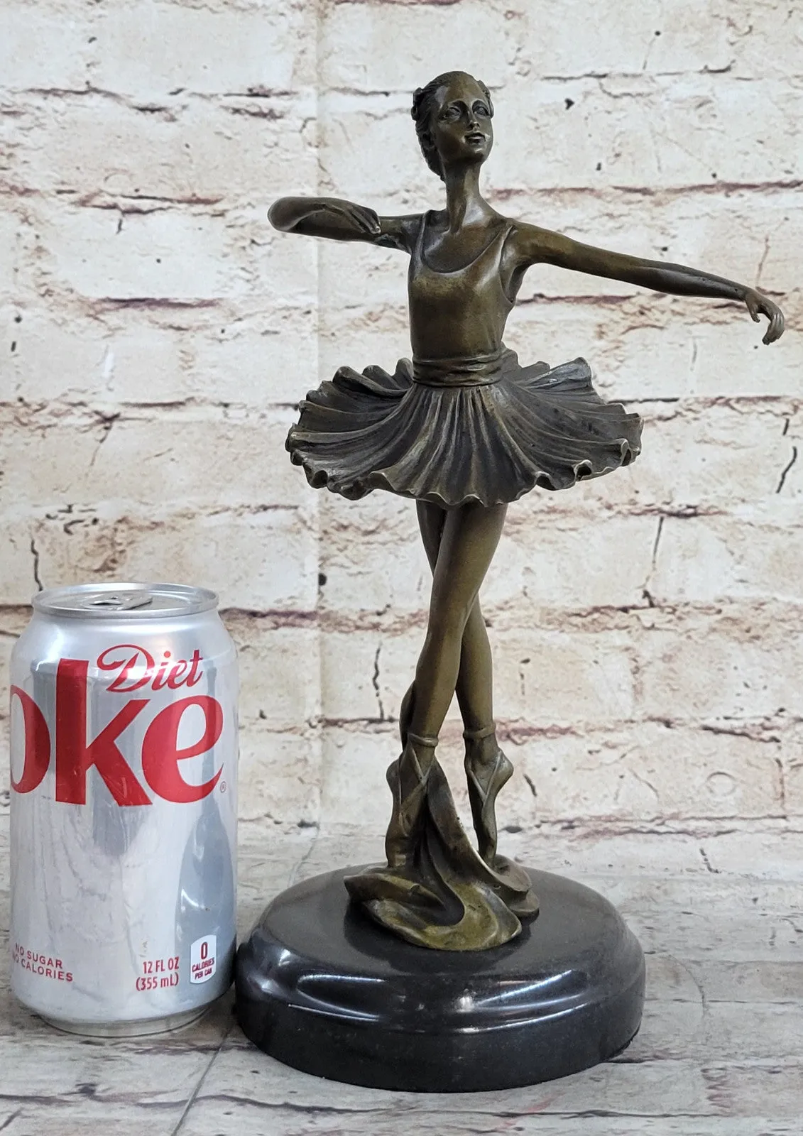 11" Tall Classical Dancer Ballerina Signed Bronze Sculpture Figure Art Nouveau
