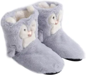 BESPORTBLE 1Pair Autumn Warm Non Skid Floor Boots for Adults Dusty Blue Cozy Home Footwear Comfortable Indoor Slipper Boots Breathable and Wear Resistant Design for Living
