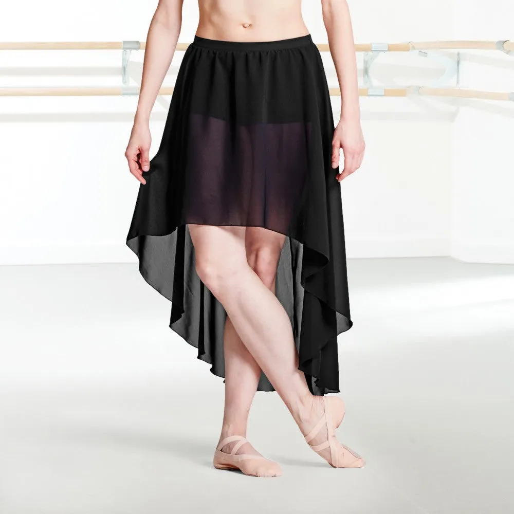 Bloch Daria R8821 Georgette Hi Low Ballet Dance Skirt with Shorts
