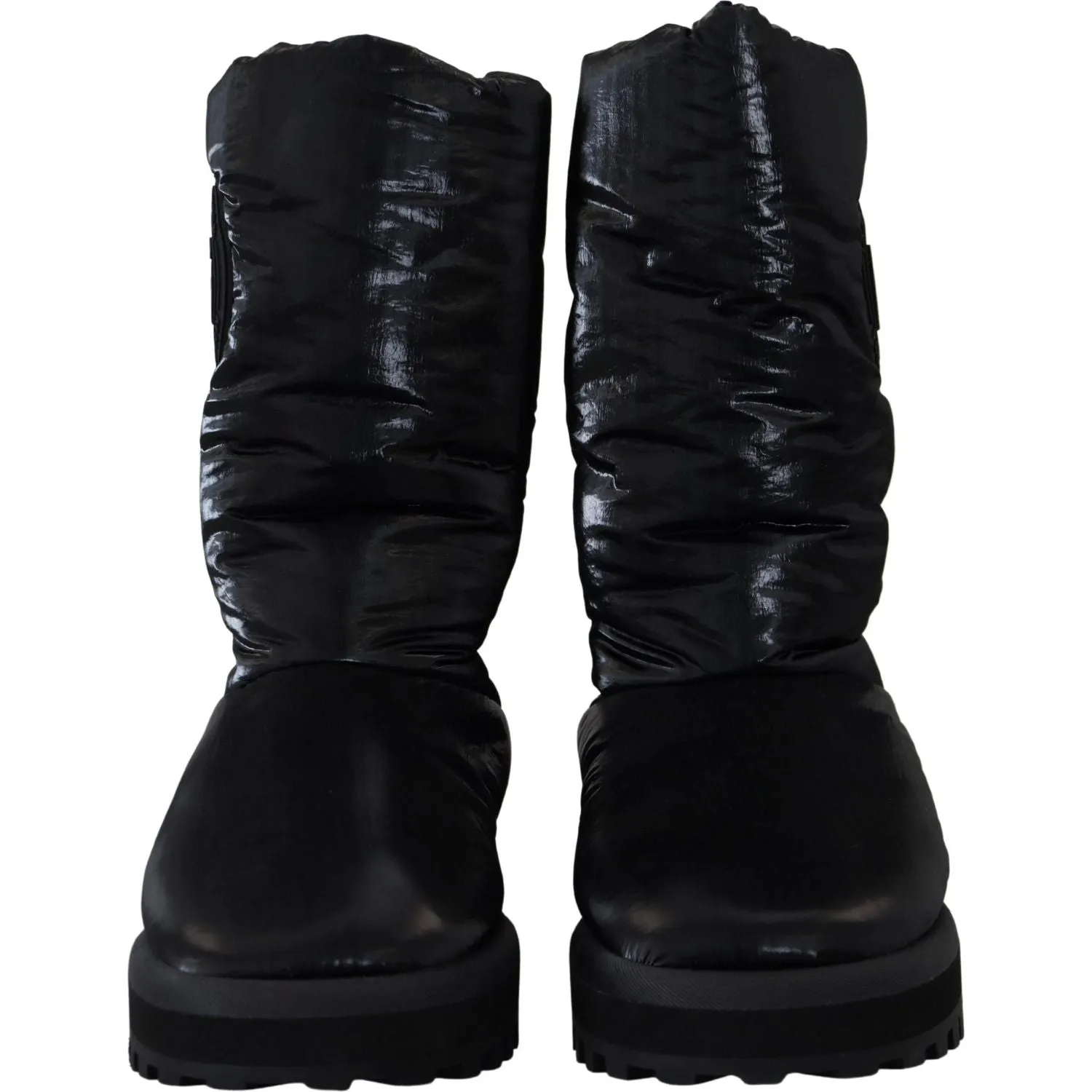 Dolce & Gabbana Elegant Mid-Calf Boots in Black Polyester