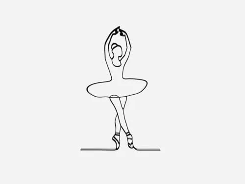 EROTNGO Single Line Ballerina Sculpture | Elegant Minimalist Ballet Décor for Dance Lovers