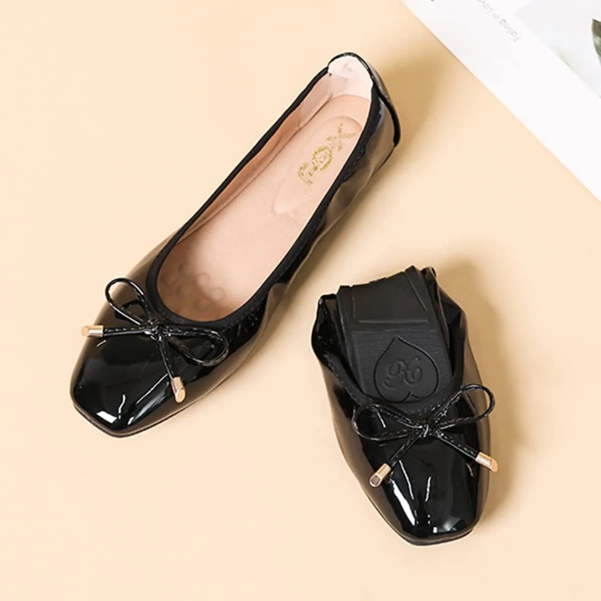 JOEupin Women's Slip-on Ballet Comfortable Flats Dress Round Toe Foldable Soft Casual Work Flat Shoes