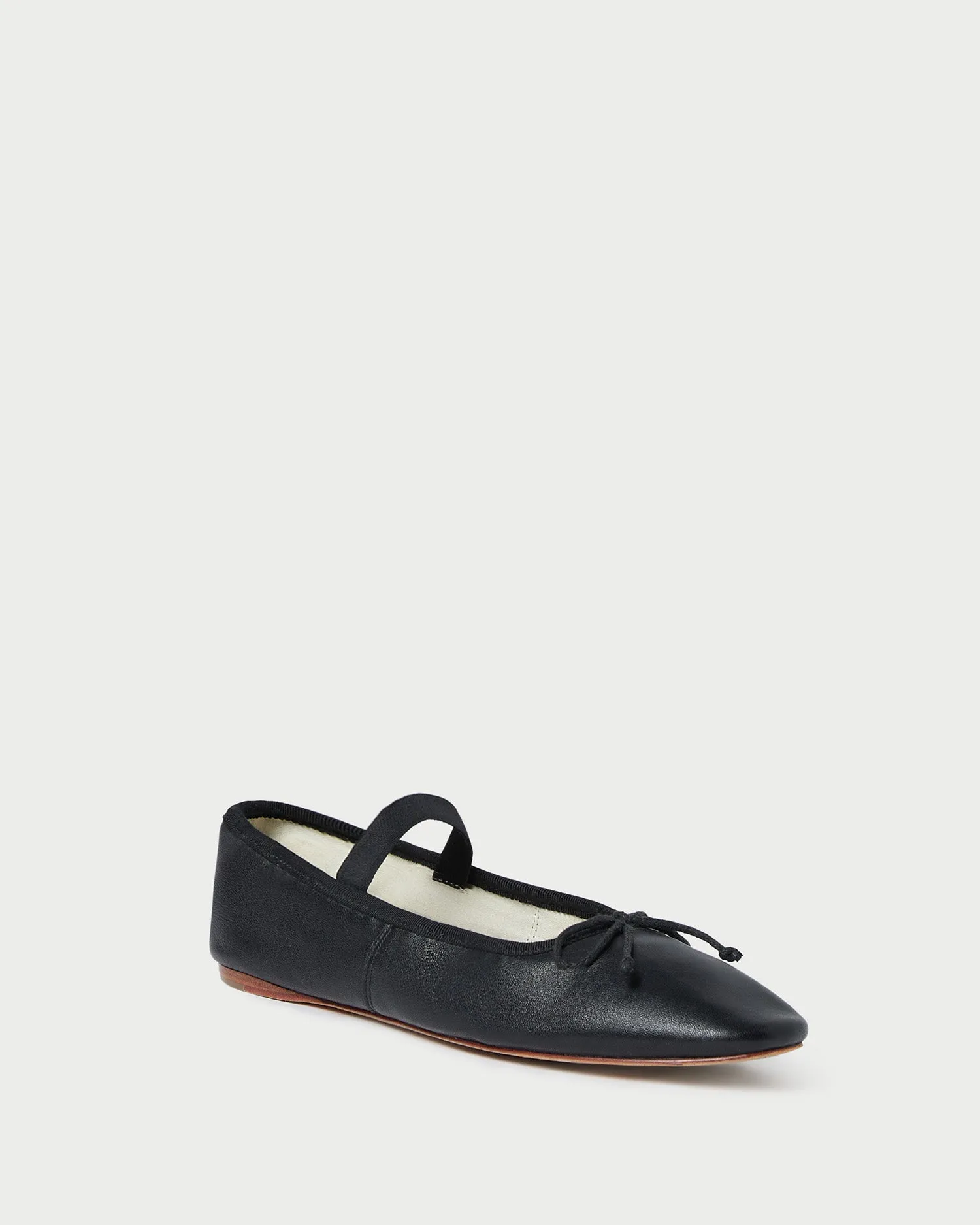 Leonie Black Leather Ballet Flat