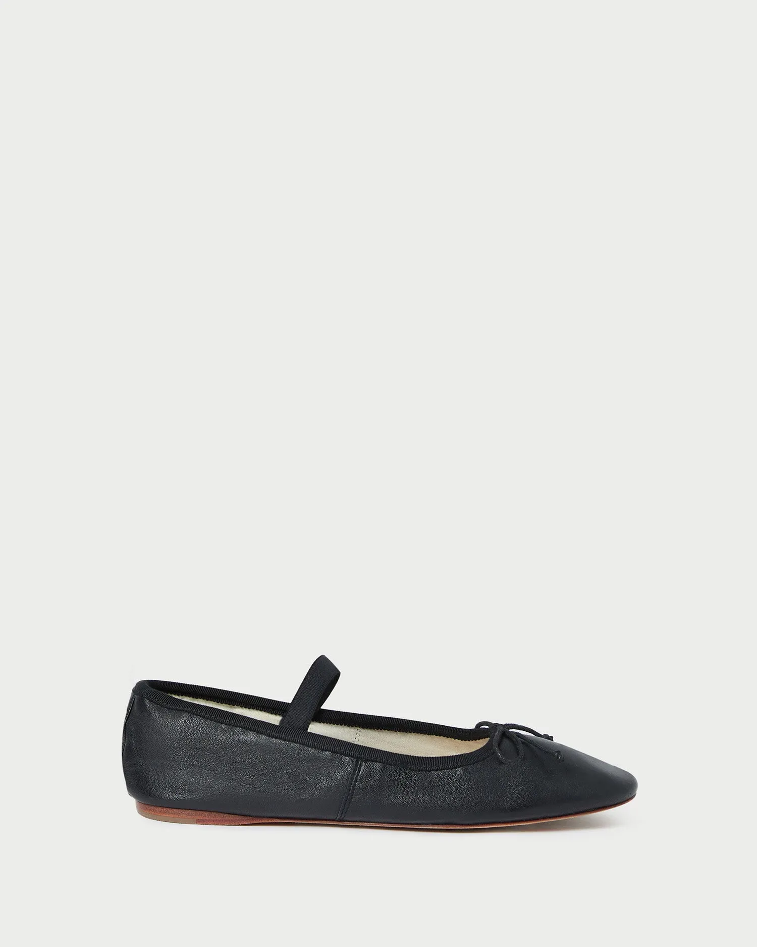 Leonie Black Leather Ballet Flat