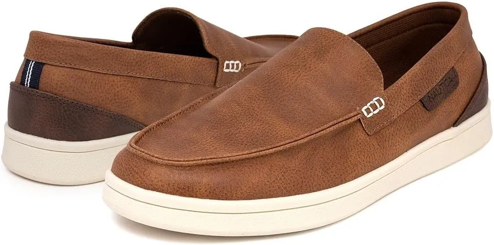 Nautica Men's Slip-On Loafers Casual Moc Toe Sneakers Boat Shoes Slipper for Men – Lightweight & Comfortable - Derwin
