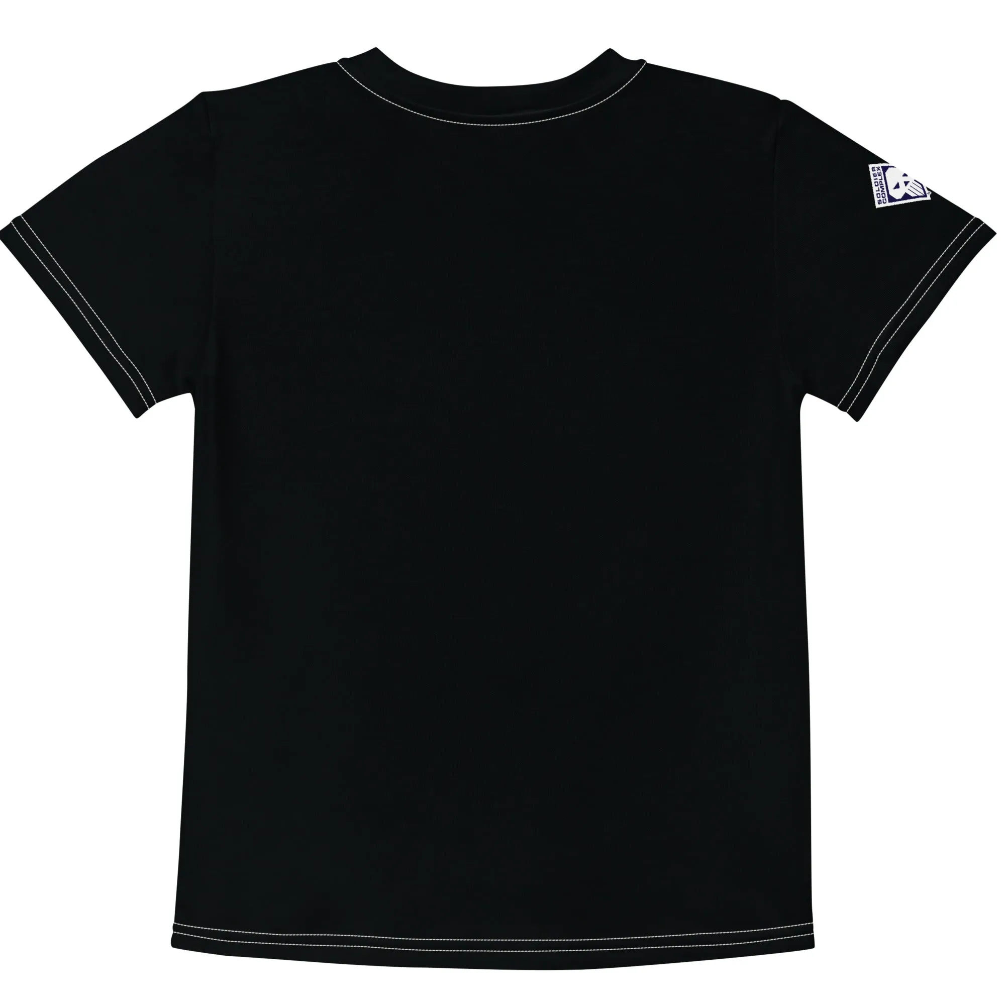 Playful Protection: Girls Short Sleeve Solid Color Rash Guard - Noir