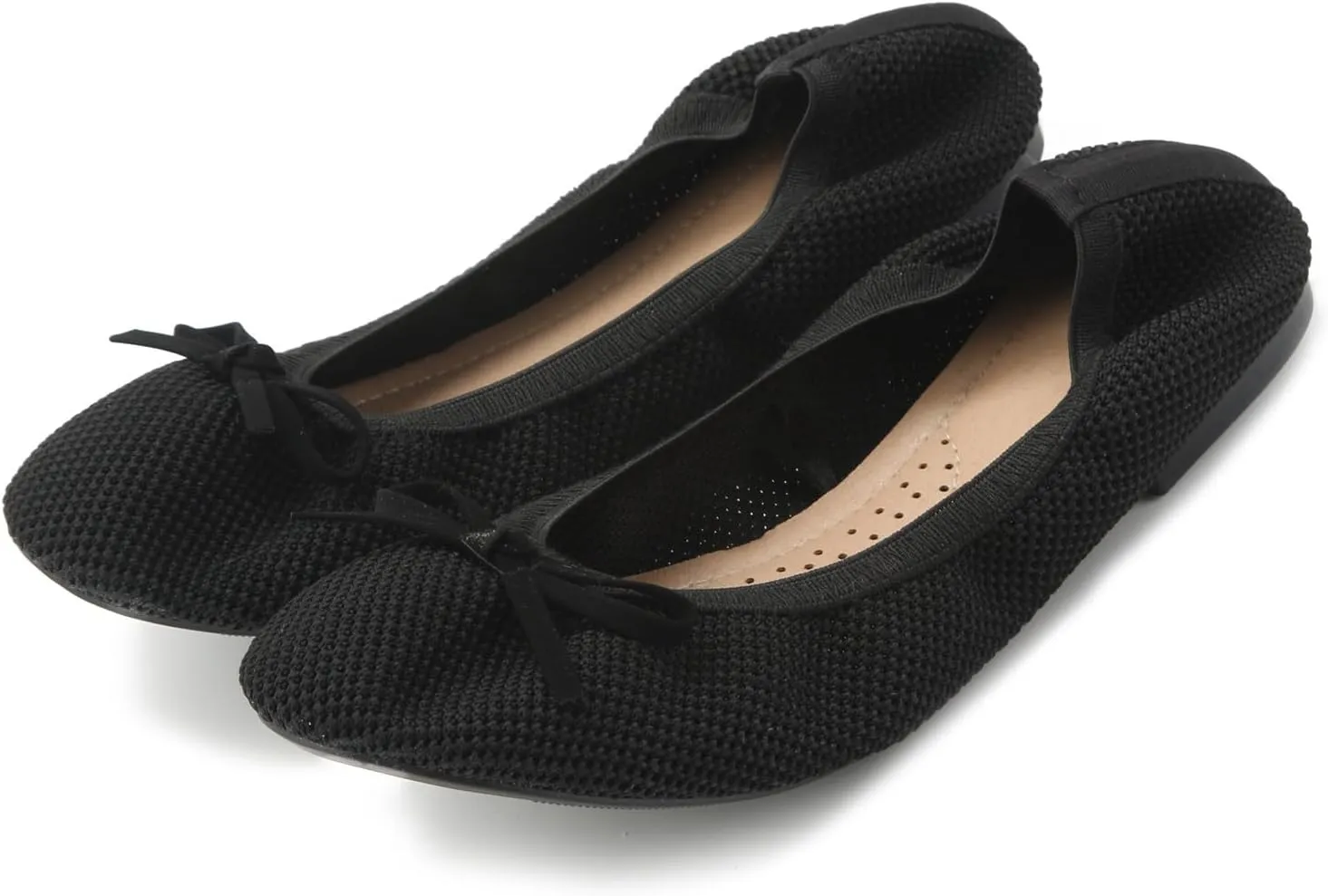 Portable Foldable Ballet Flats for Women Soft Fly Woven Dress Shoes Lightweight Slip On Travel Flat Shoes