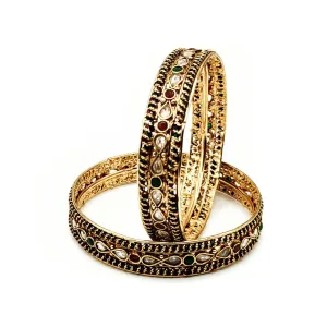Pretty Fashionable Bangle with Base Metals as Alloys with Stones