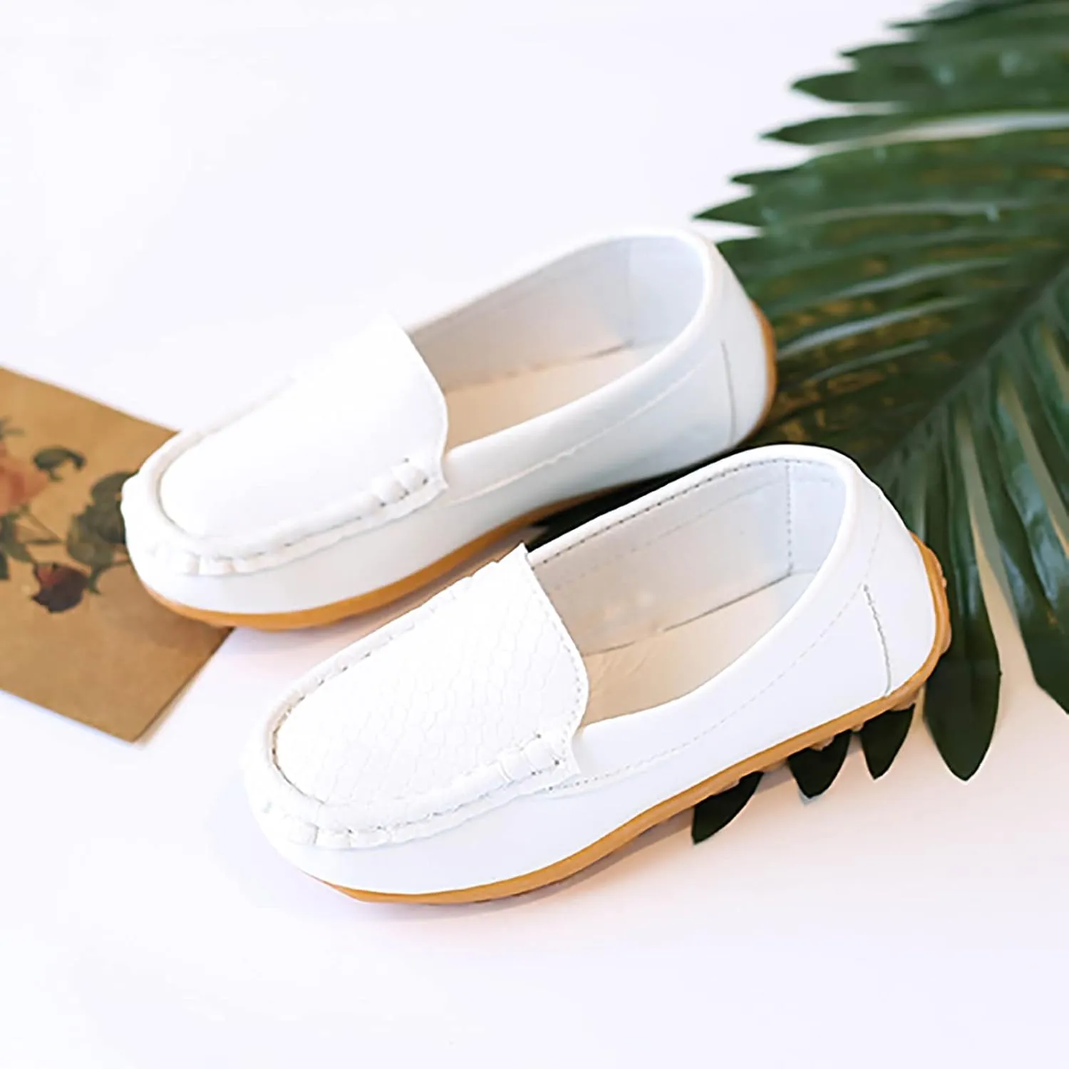 Toddler Girls Boys Soft Slip On Loafers Flat Dress Shoes Kids Casual 𝐌occasins School Uniform Walking Boat Shoes