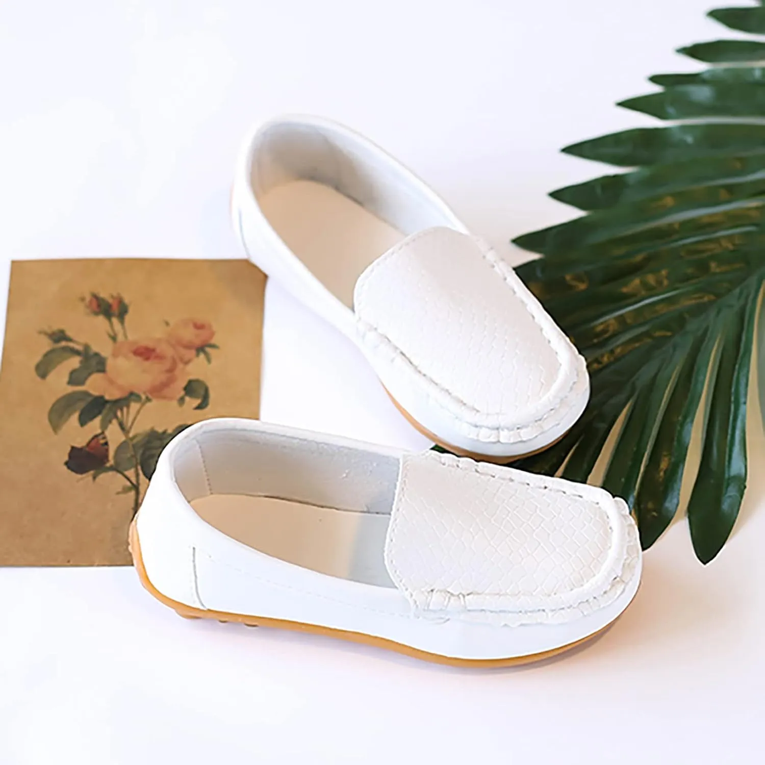 Toddler Girls Boys Soft Slip On Loafers Flat Dress Shoes Kids Casual 𝐌occasins School Uniform Walking Boat Shoes
