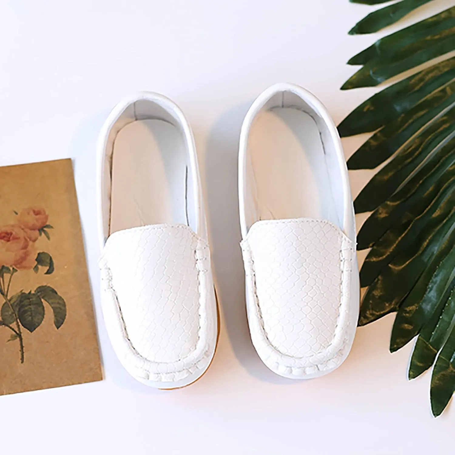 Toddler Girls Boys Soft Slip On Loafers Flat Dress Shoes Kids Casual 𝐌occasins School Uniform Walking Boat Shoes