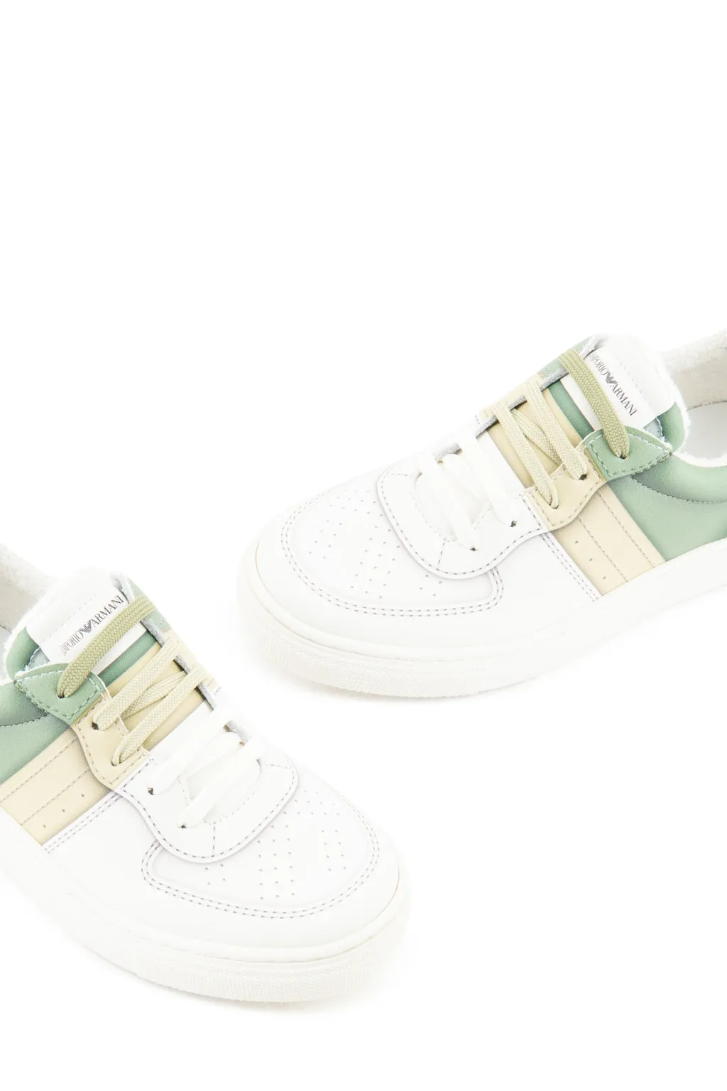 White and Green Sneakers